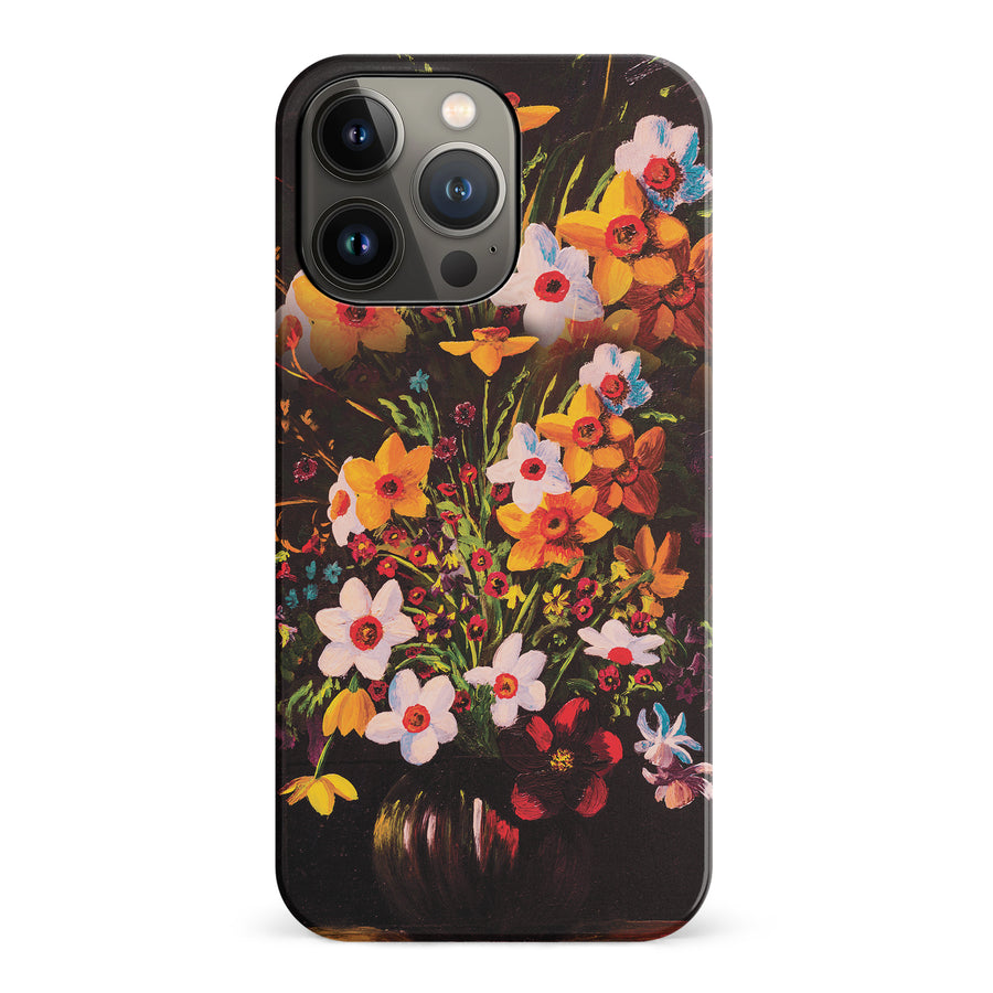 iPhone 14 Pro Serene Painted Petals Phone Case