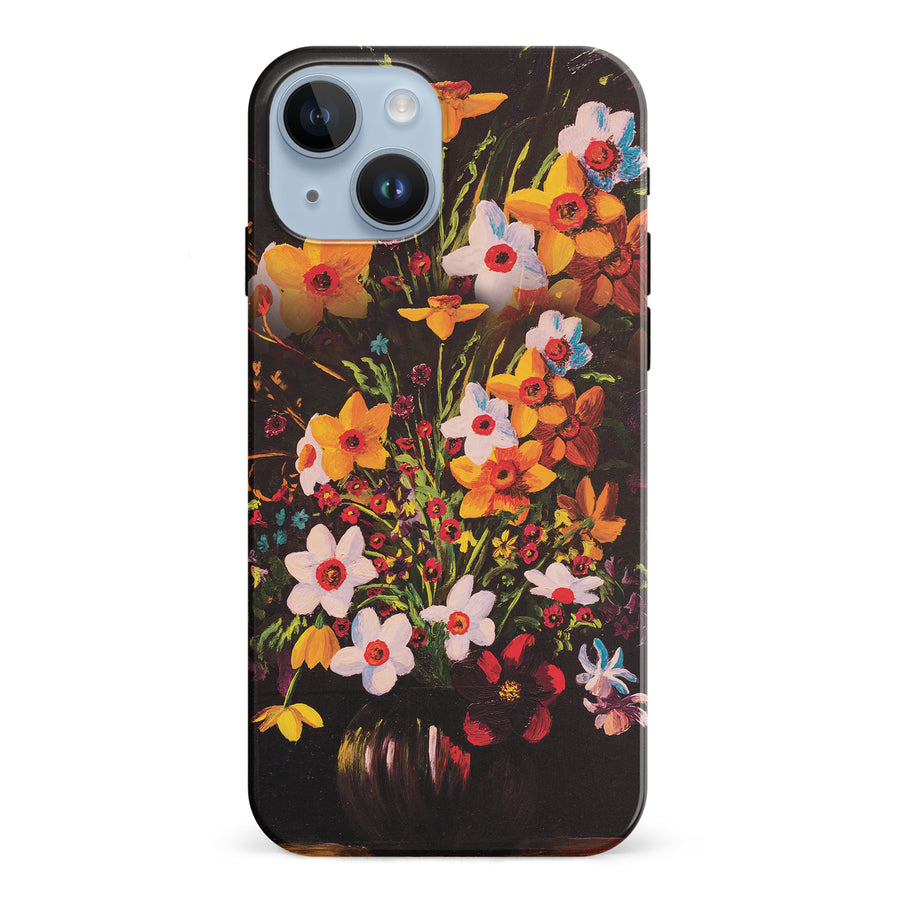 iPhone 15 Serene Painted Petals Phone Case