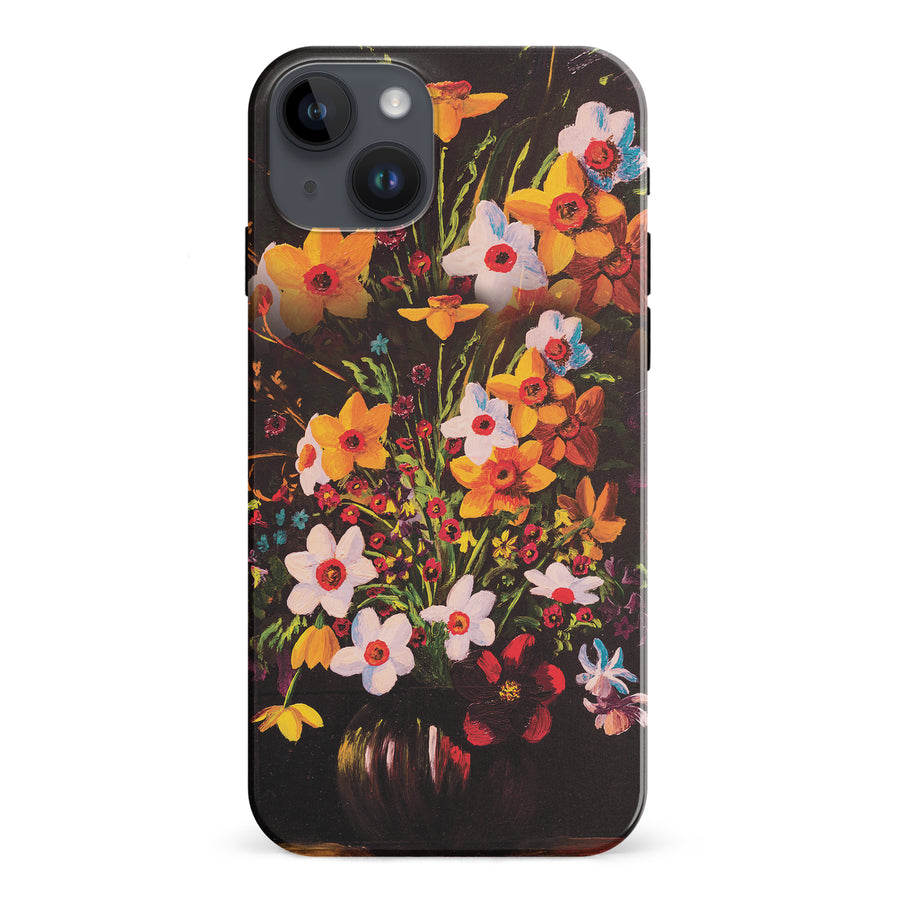 iPhone 15 Plus Serene Painted Petals Phone Case