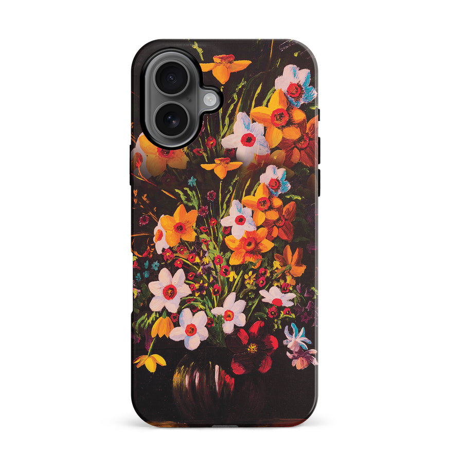 iPhone 16 Serene Painted Petals Phone Case