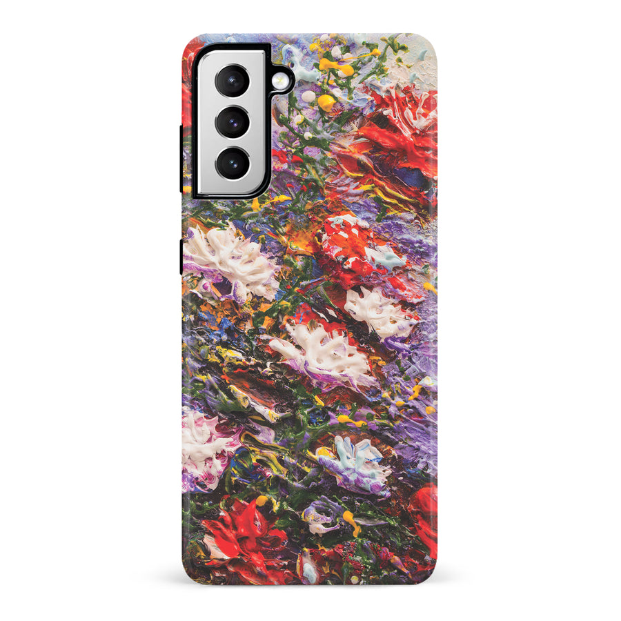 Samsung Galaxy S21 Meadow Painted Flowers Phone Case