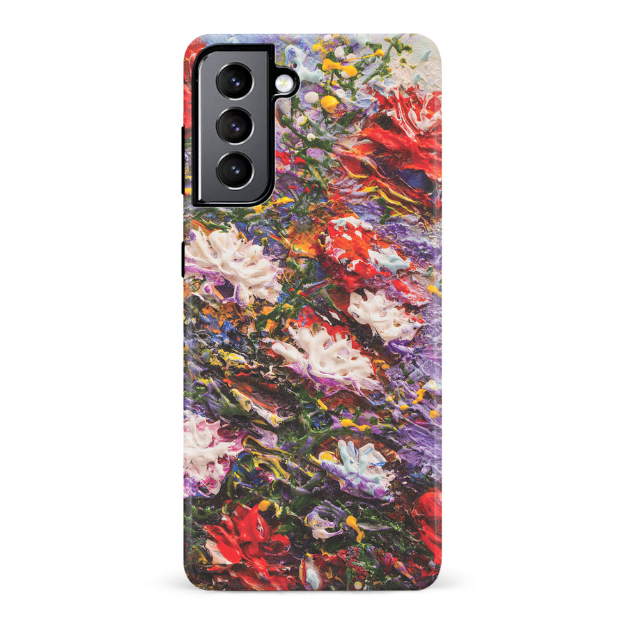 Samsung Galaxy S22 Meadow Painted Flowers Phone Case