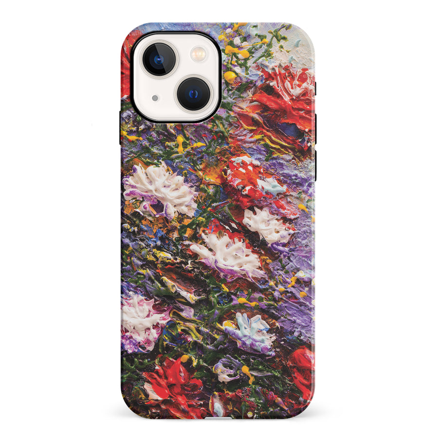 iPhone 13 Mini Meadow Painted Flowers Phone Case
