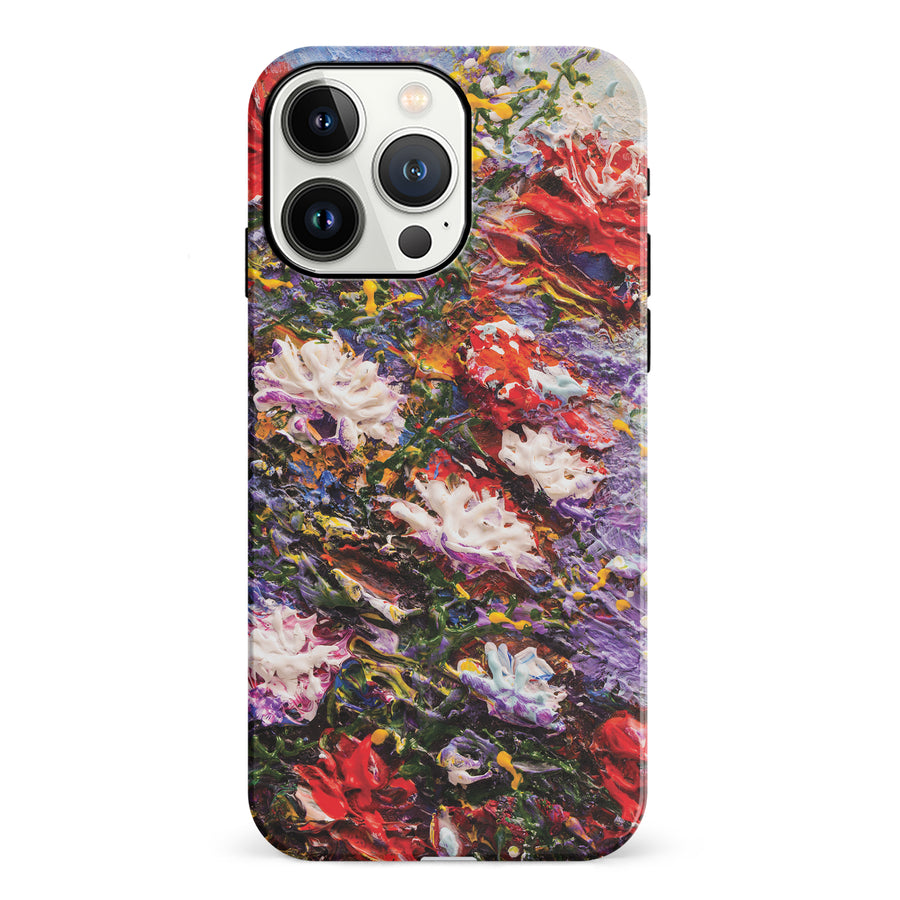 iPhone 13 Pro Meadow Painted Flowers Phone Case
