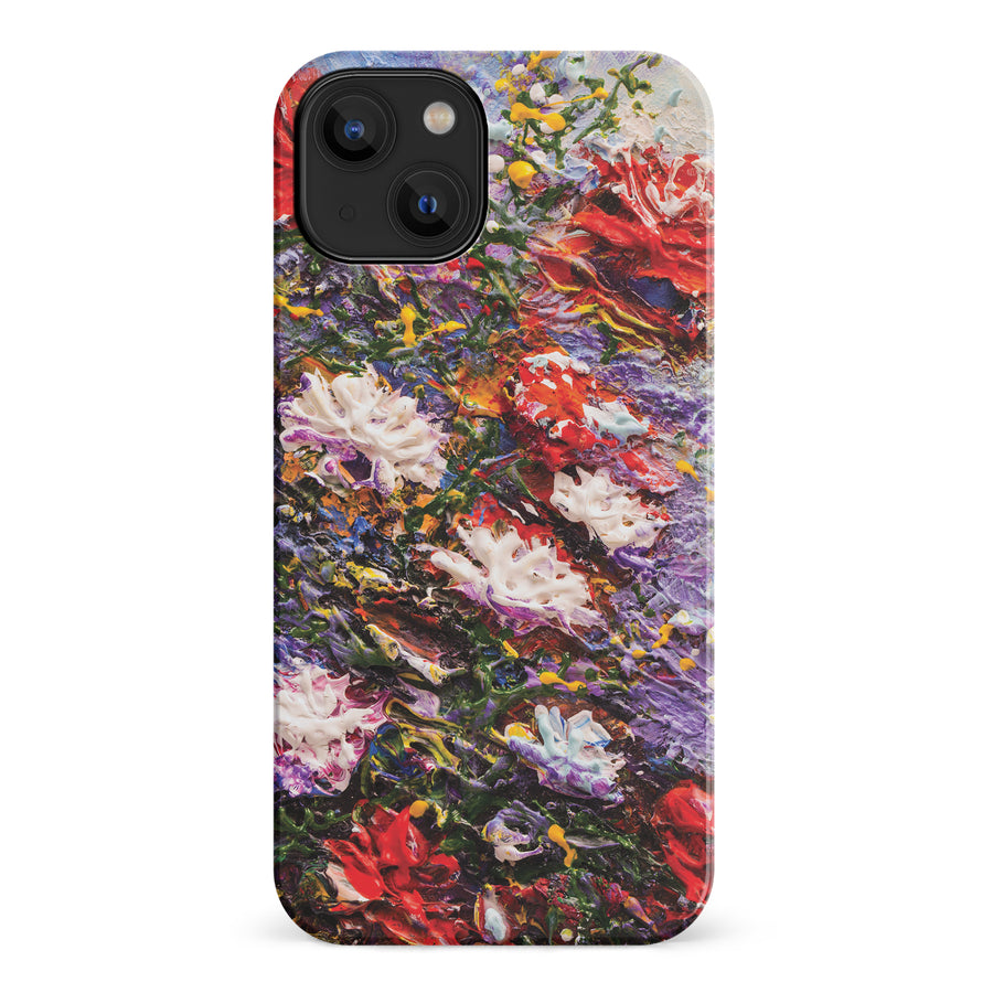 iPhone 14 Meadow Painted Flowers Phone Case