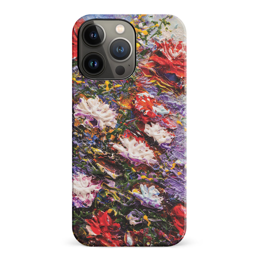 iPhone 14 Pro Meadow Painted Flowers Phone Case