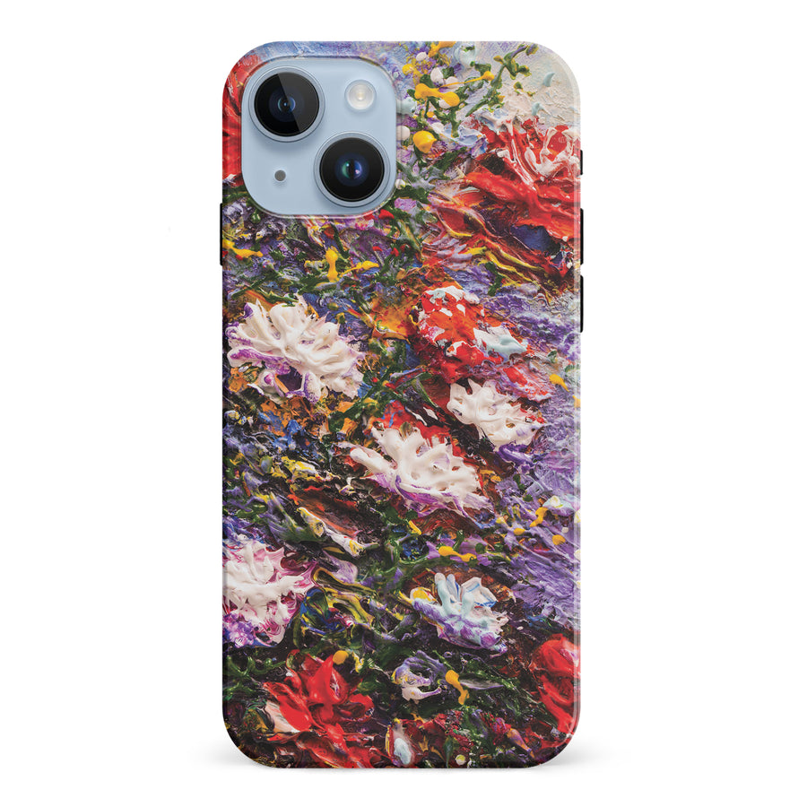 iPhone 15 Meadow Painted Flowers Phone Case