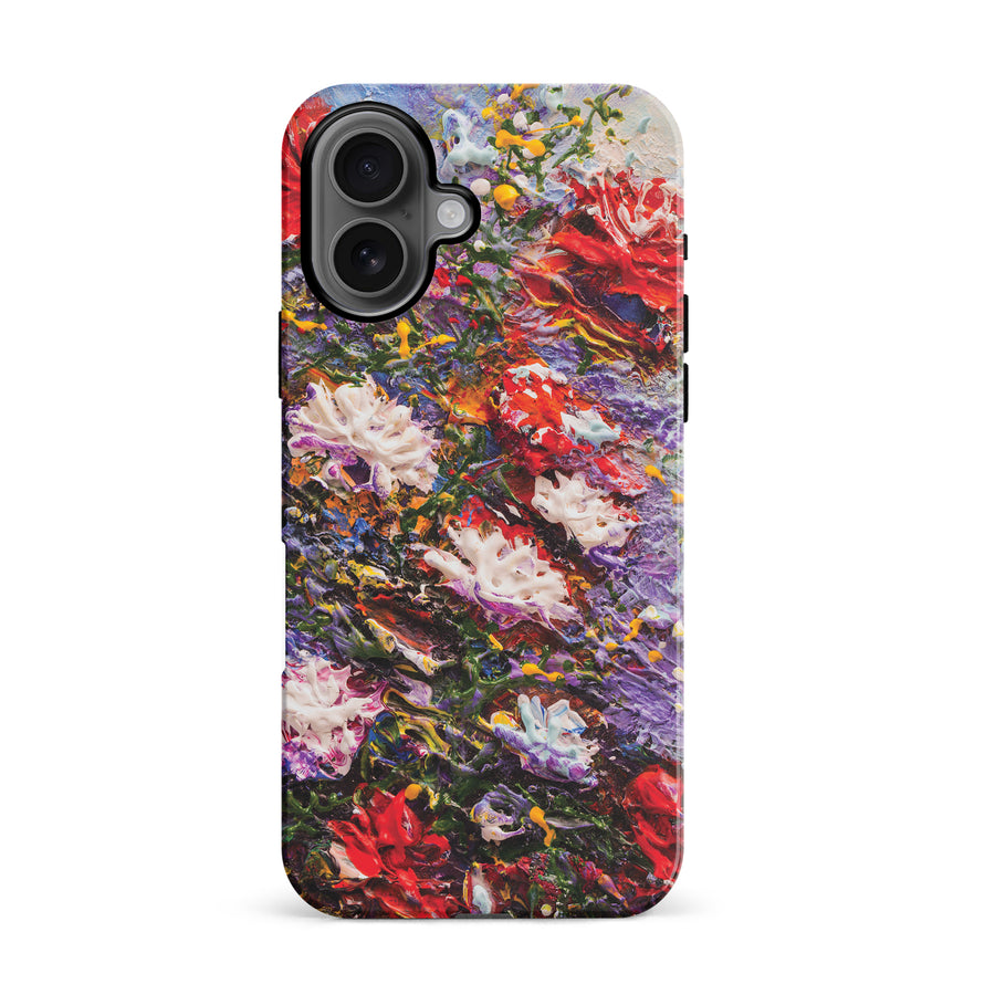 iPhone 16 Meadow Painted Flowers Phone Case