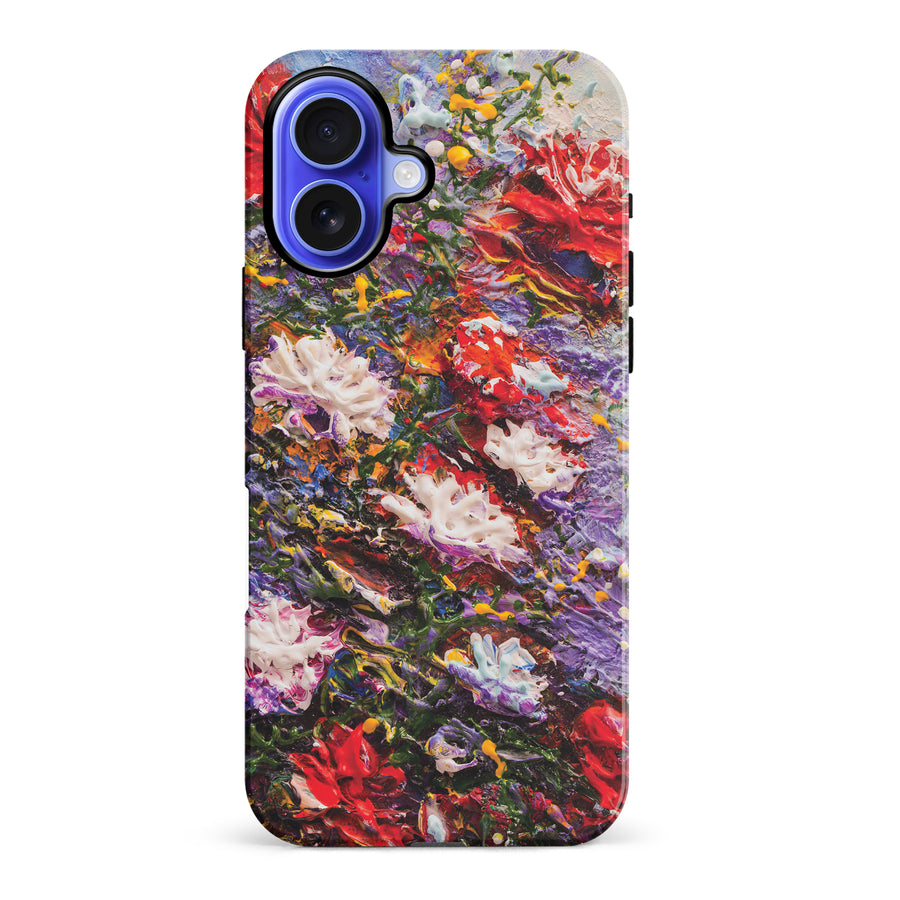 iPhone 16 Plus Meadow Painted Flowers Phone Case