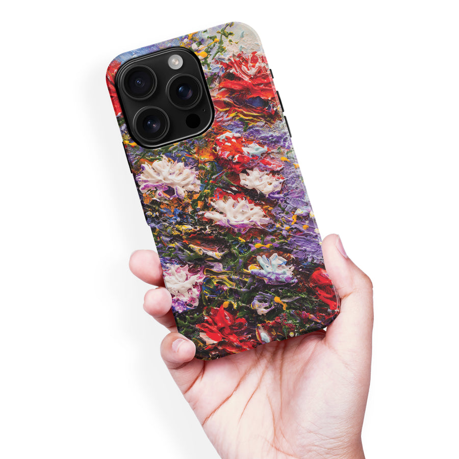 iPhone 16 Pro Max Meadow Painted Flowers Phone Case