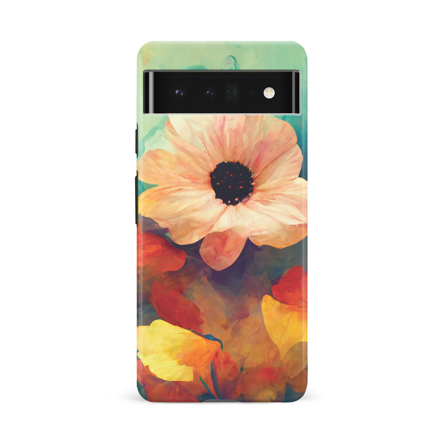 Google Pixel 6A Vibrant Botanica Painted Flowers Phone Case