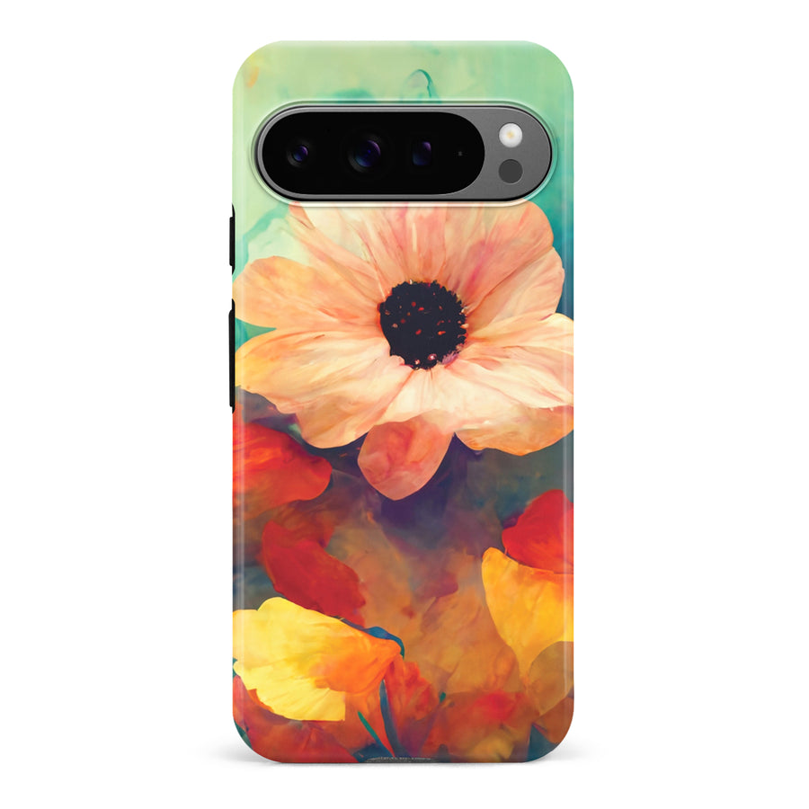 Google Pixel 9 Pro Vibrant Botanica Painted Flowers Phone Case