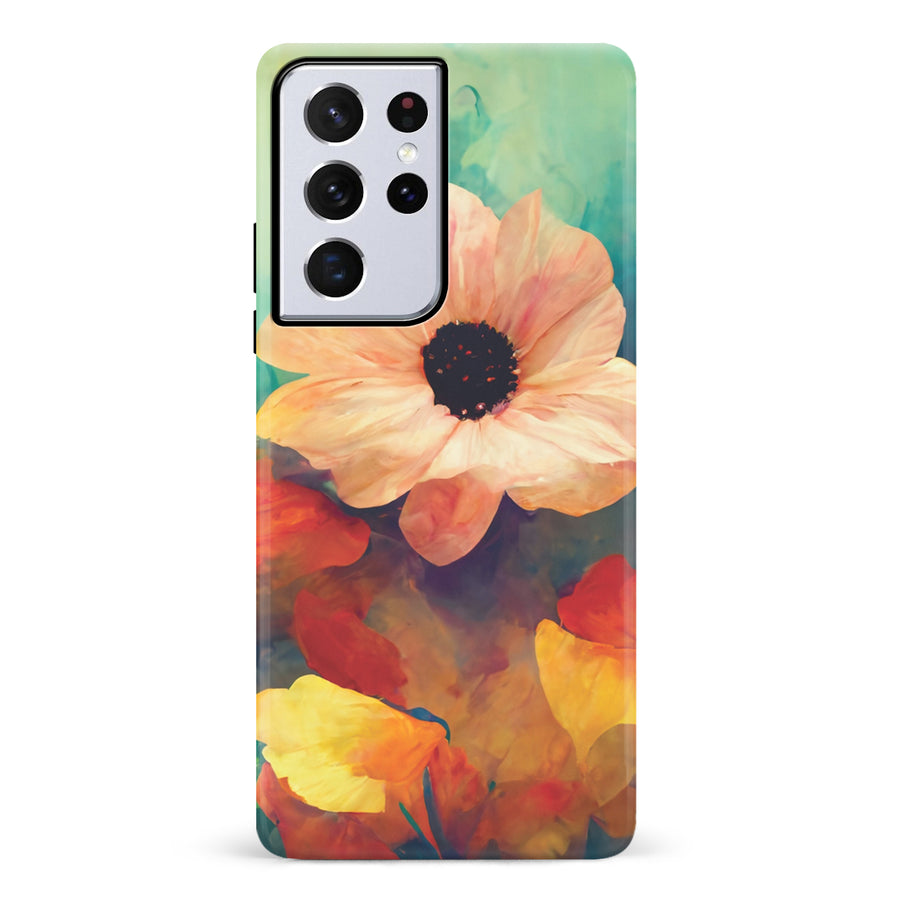 Samsung Galaxy S21 Ultra Vibrant Botanica Painted Flowers Phone Case