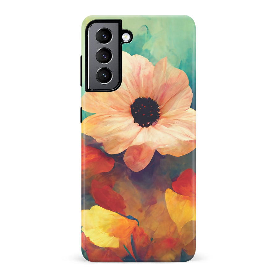 Samsung Galaxy S22 Vibrant Botanica Painted Flowers Phone Case