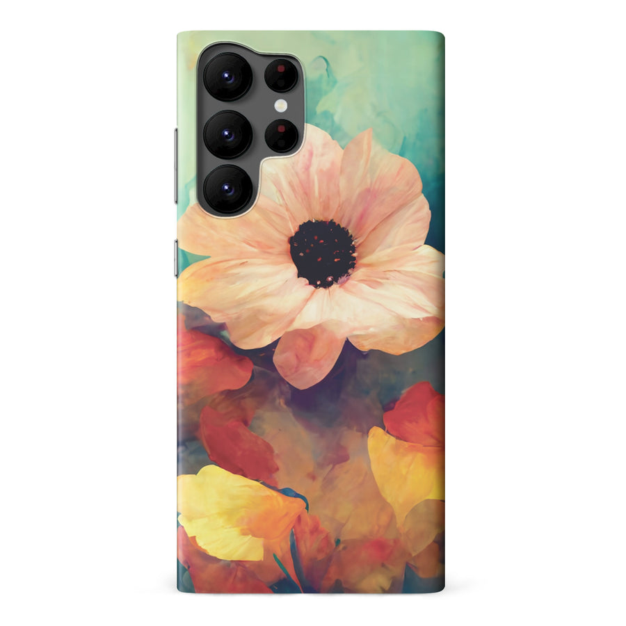 Samsung Galaxy S22 Ultra Vibrant Botanica Painted Flowers Phone Case