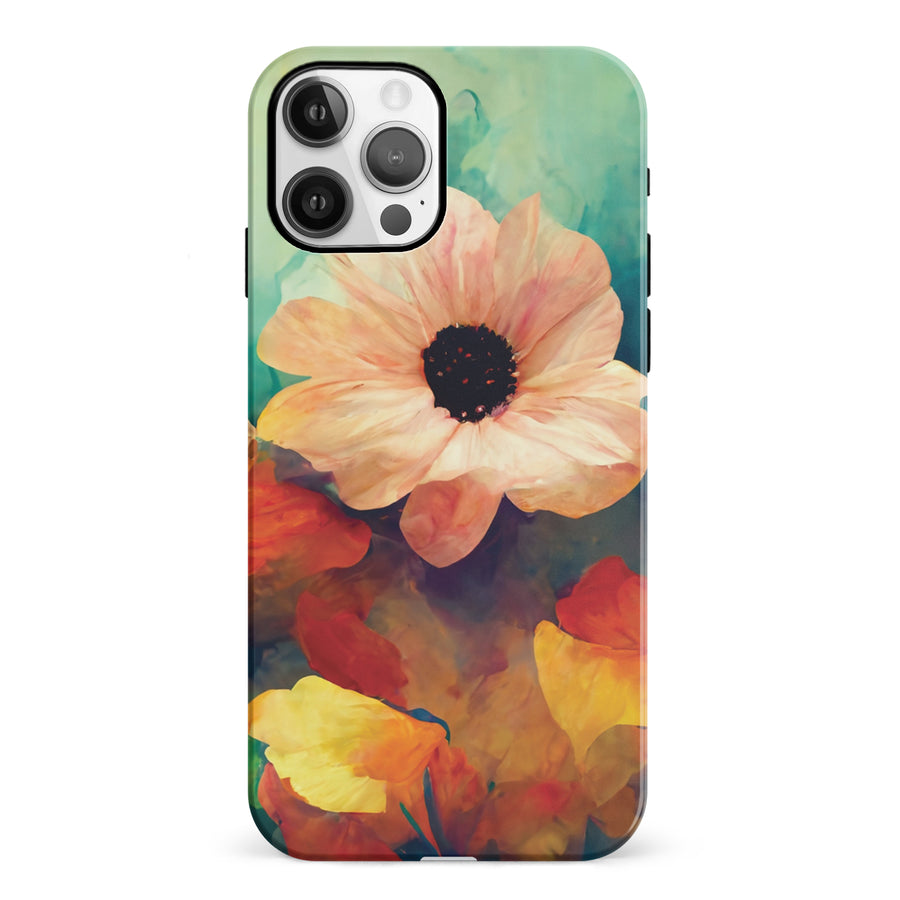iPhone 12 Vibrant Botanica Painted Flowers Phone Case