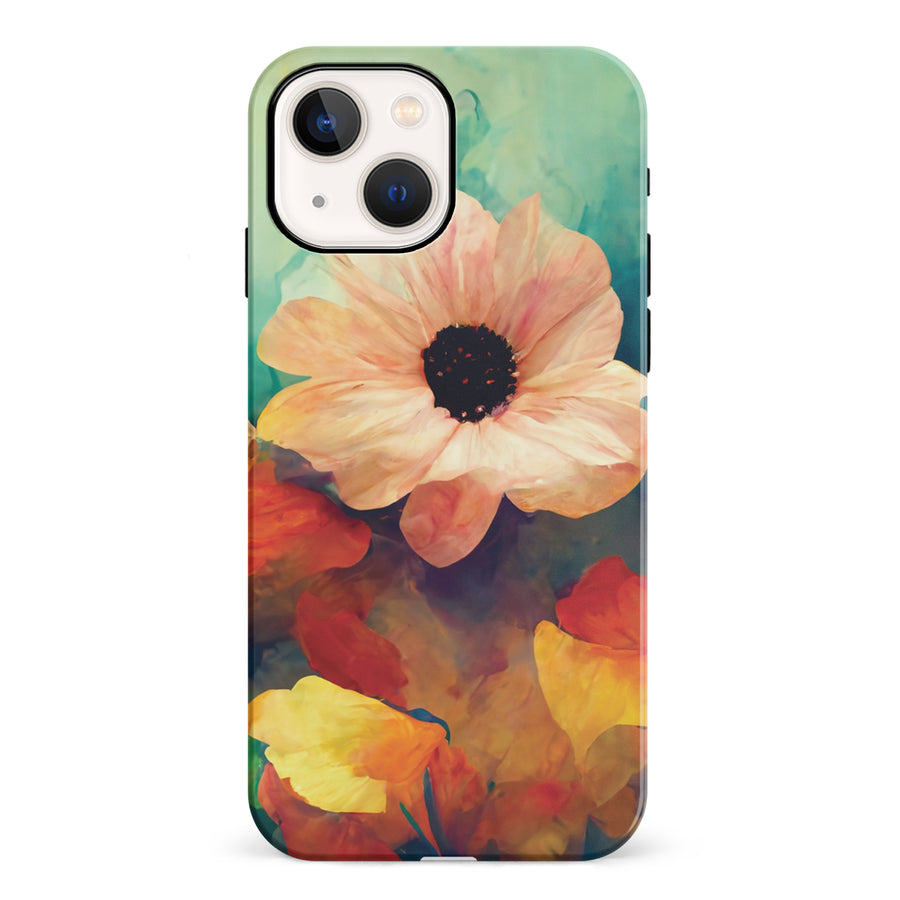 iPhone 13 Vibrant Botanica Painted Flowers Phone Case
