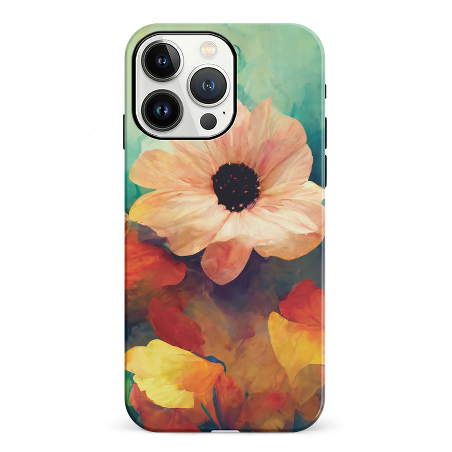 iPhone 13 Pro Vibrant Botanica Painted Flowers Phone Case