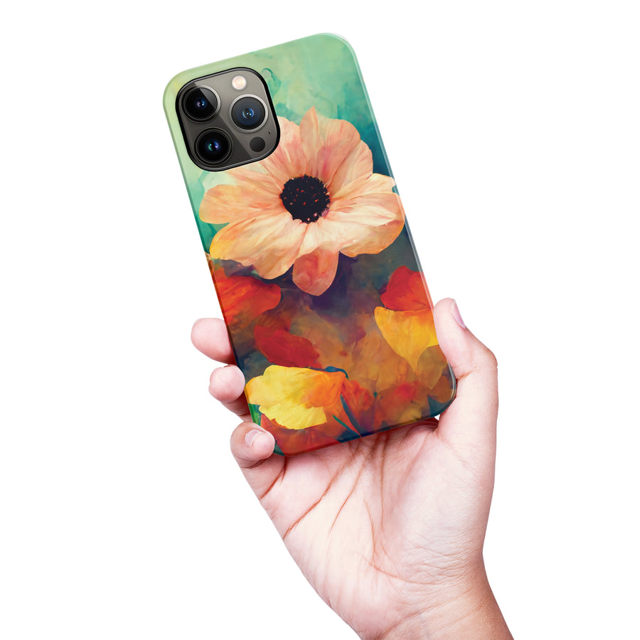 iPhone 13 Pro Max Vibrant Botanica Painted Flowers Phone Case