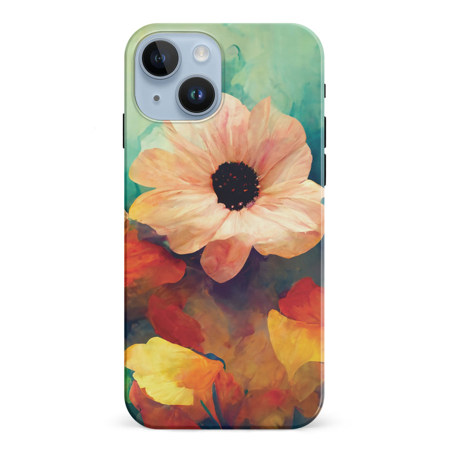 iPhone 15 Vibrant Botanica Painted Flowers Phone Case