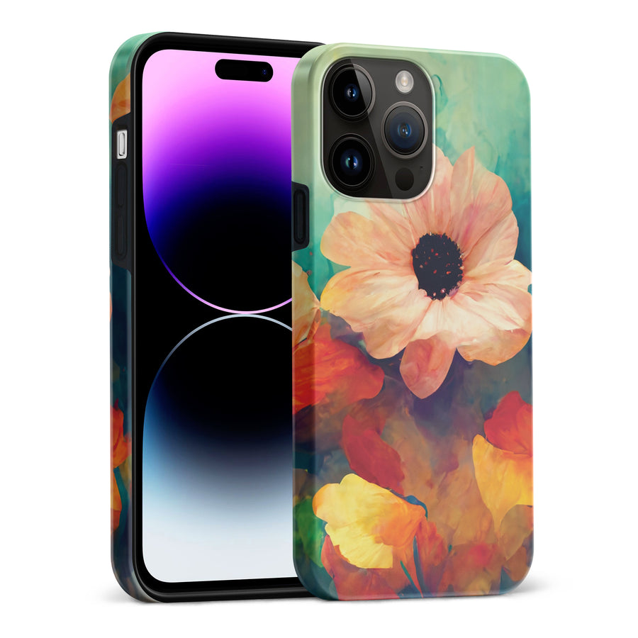 iPhone 15 Pro Max Vibrant Botanica Painted Flowers Phone Case