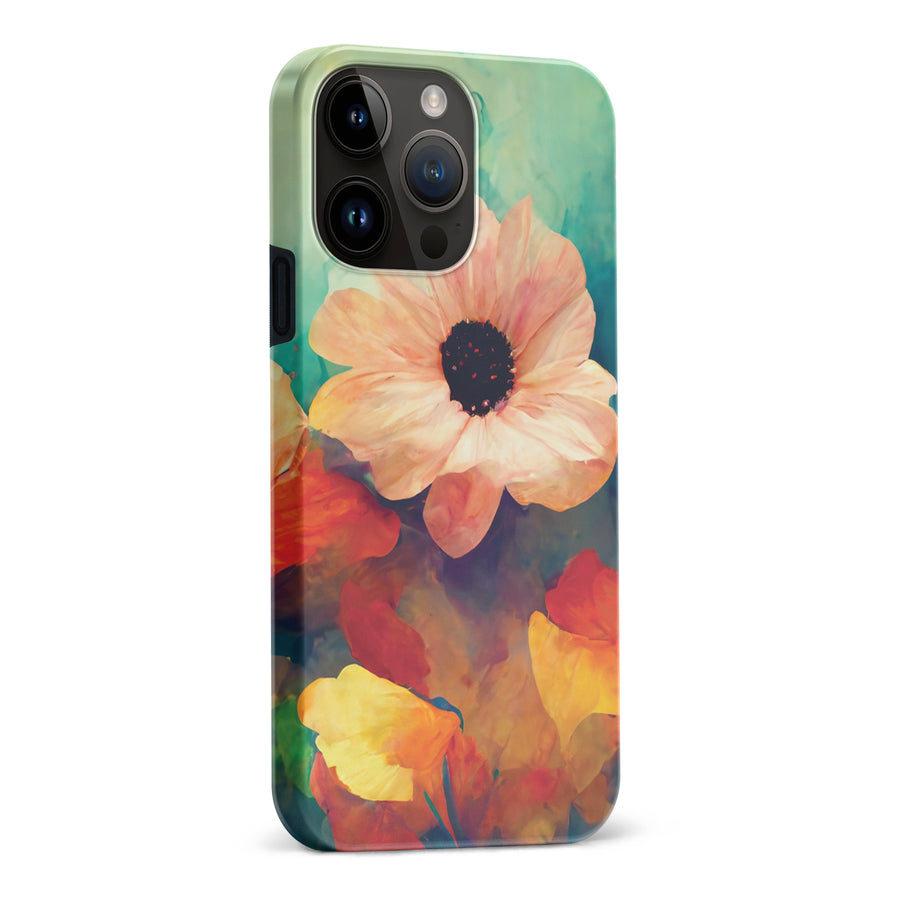 iPhone 15 Pro Max Vibrant Botanica Painted Flowers Phone Case