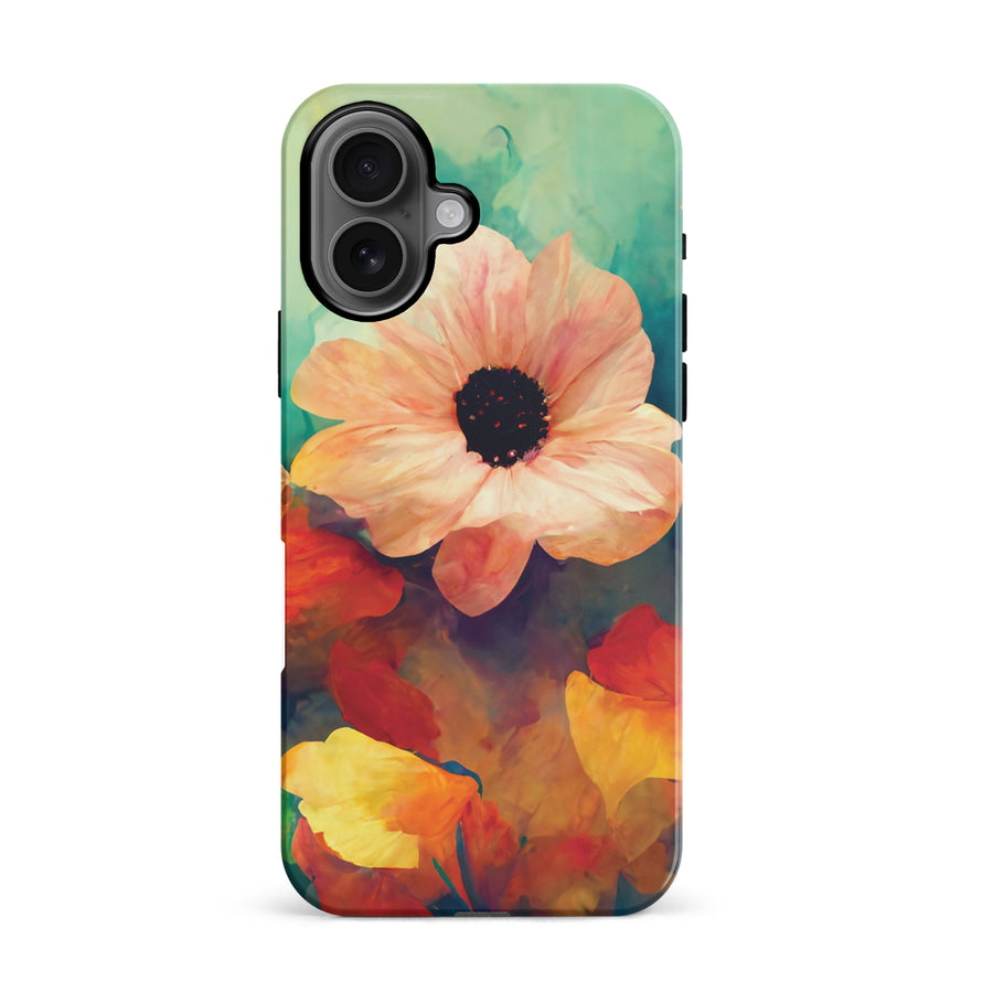 iPhone 16 Vibrant Botanica Painted Flowers Phone Case