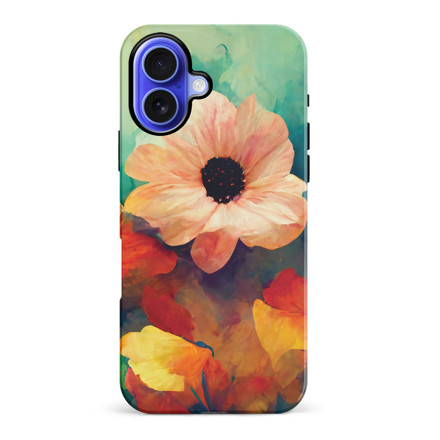 iPhone 16 Plus Vibrant Botanica Painted Flowers Phone Case