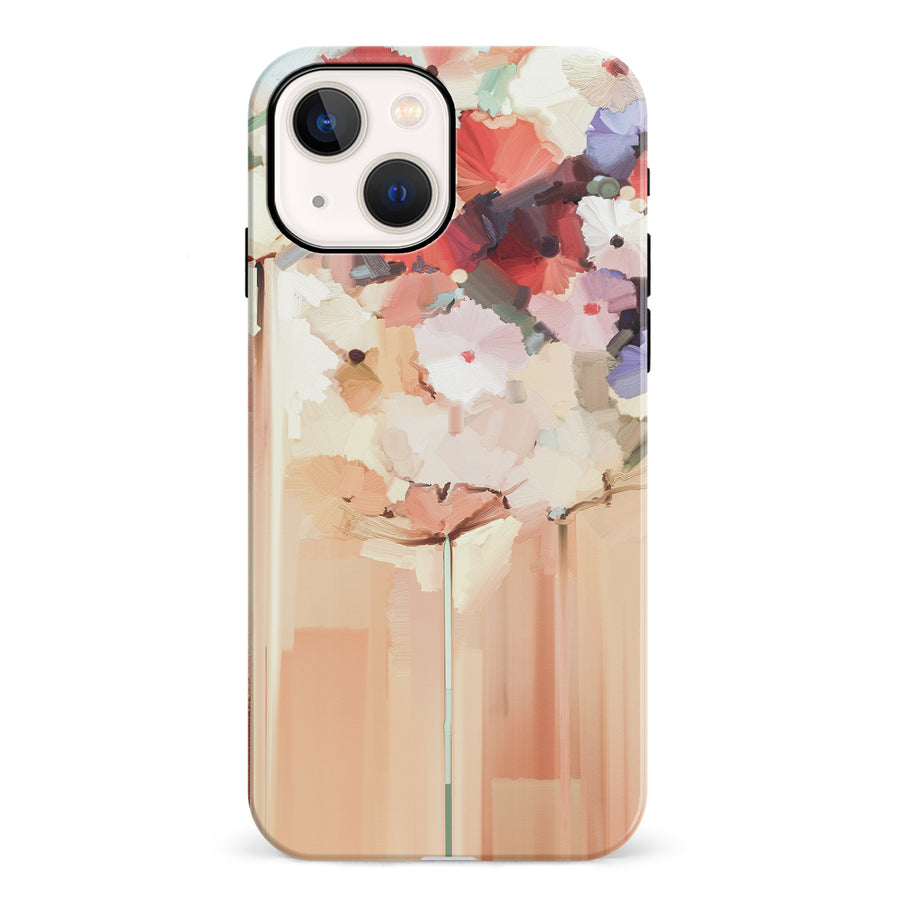 iPhone 13 Mini Dreamy Painted Flowers Phone Case