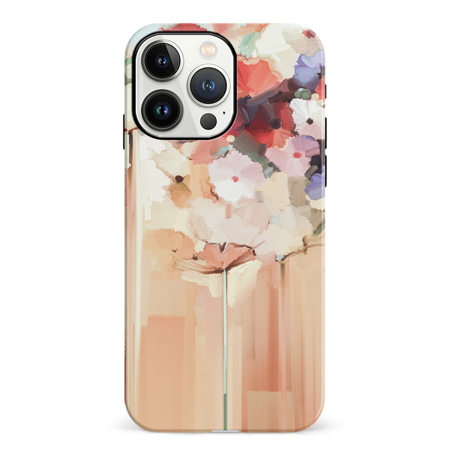 iPhone 13 Pro Dreamy Painted Flowers Phone Case