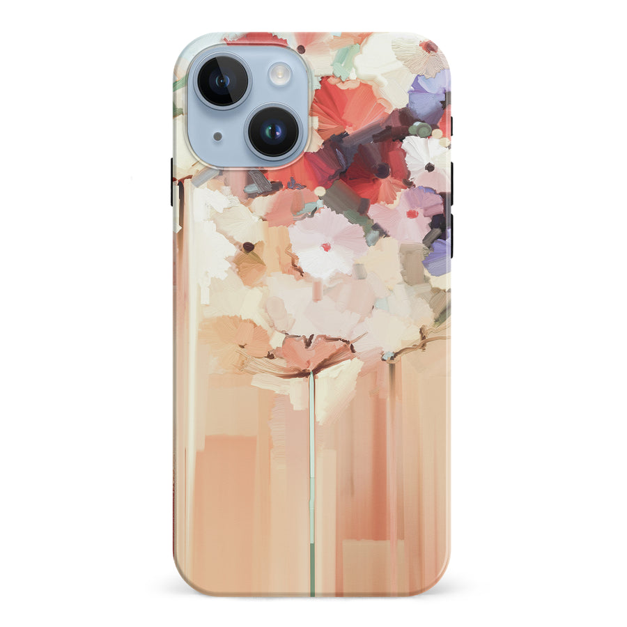 iPhone 15 Dreamy Painted Flowers Phone Case