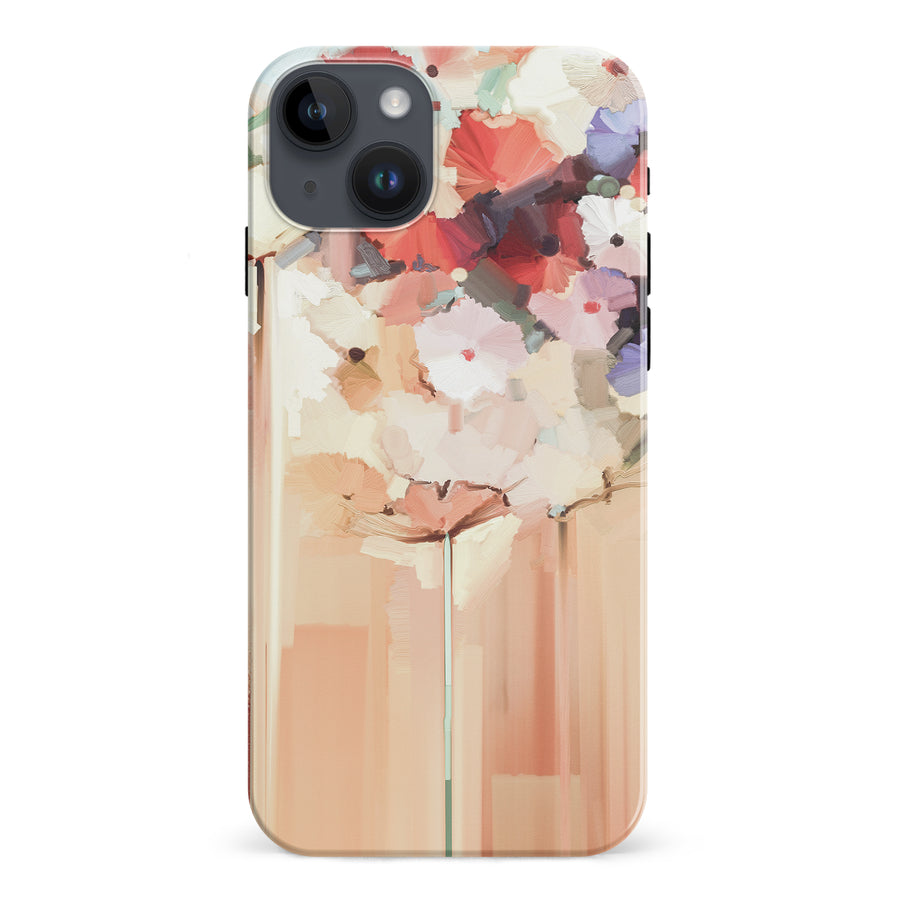 iPhone 15 Plus Dreamy Painted Flowers Phone Case