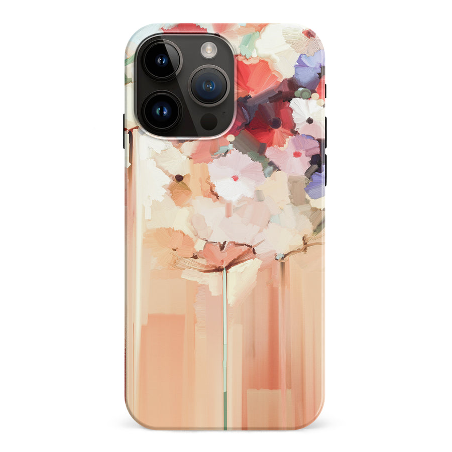 iPhone 15 Pro Max Dreamy Painted Flowers Phone Case
