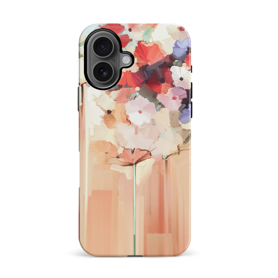 iPhone 16 Dreamy Painted Flowers Phone Case