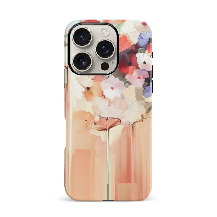 iPhone 16 Pro Dreamy Painted Flowers Phone Case