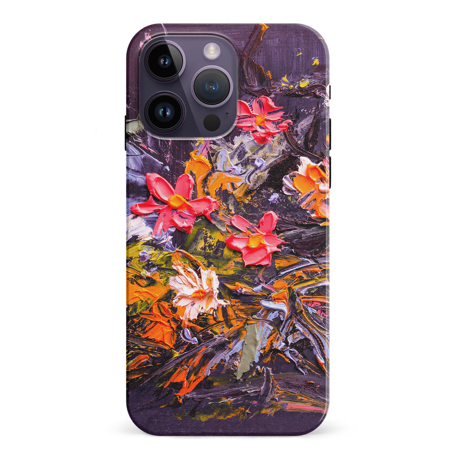 iPhone 15 Pro Petal Prism Painted Flowers Phone Case
