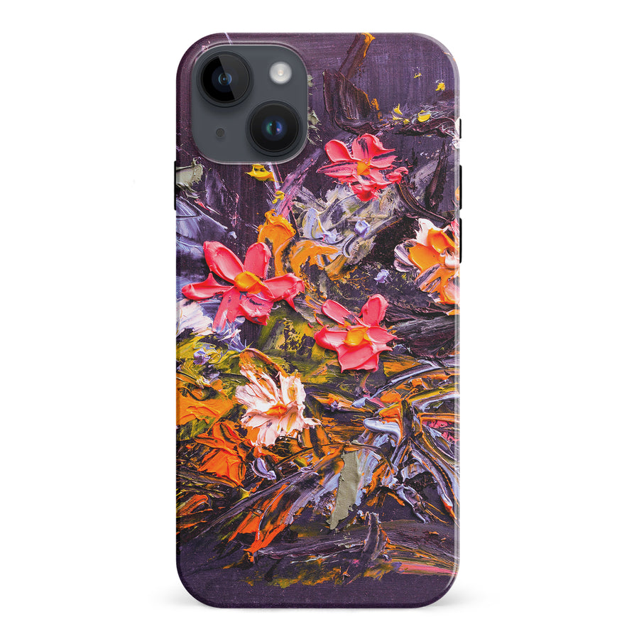 iPhone 15 Plus Petal Prism Painted Flowers Phone Case