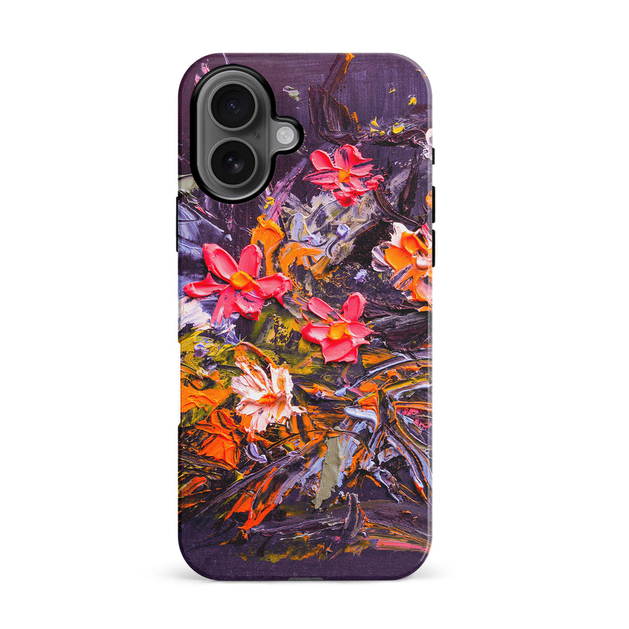 iPhone 16 Petal Prism Painted Flowers Phone Case