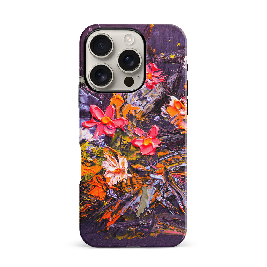 iPhone 16 Pro Petal Prism Painted Flowers Phone Case