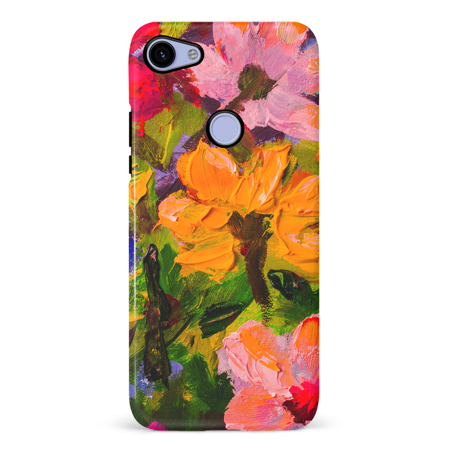 Google Pixel 3A XL Burst Painted Flowers Phone Case