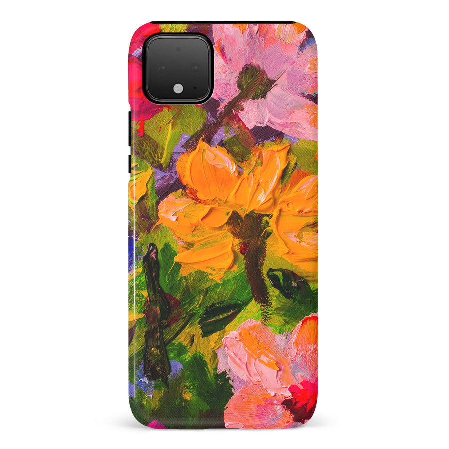 Google Pixel 4 XL Burst Painted Flowers Phone Case