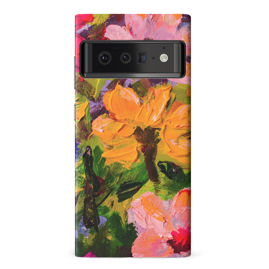 Google Pixel 6 Pro Burst Painted Flowers Phone Case