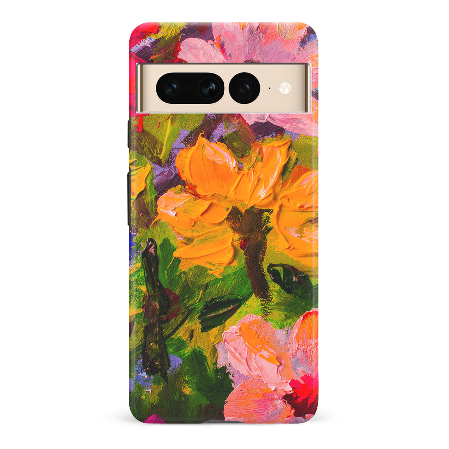 Google Pixel 7 Pro Burst Painted Flowers Phone Case
