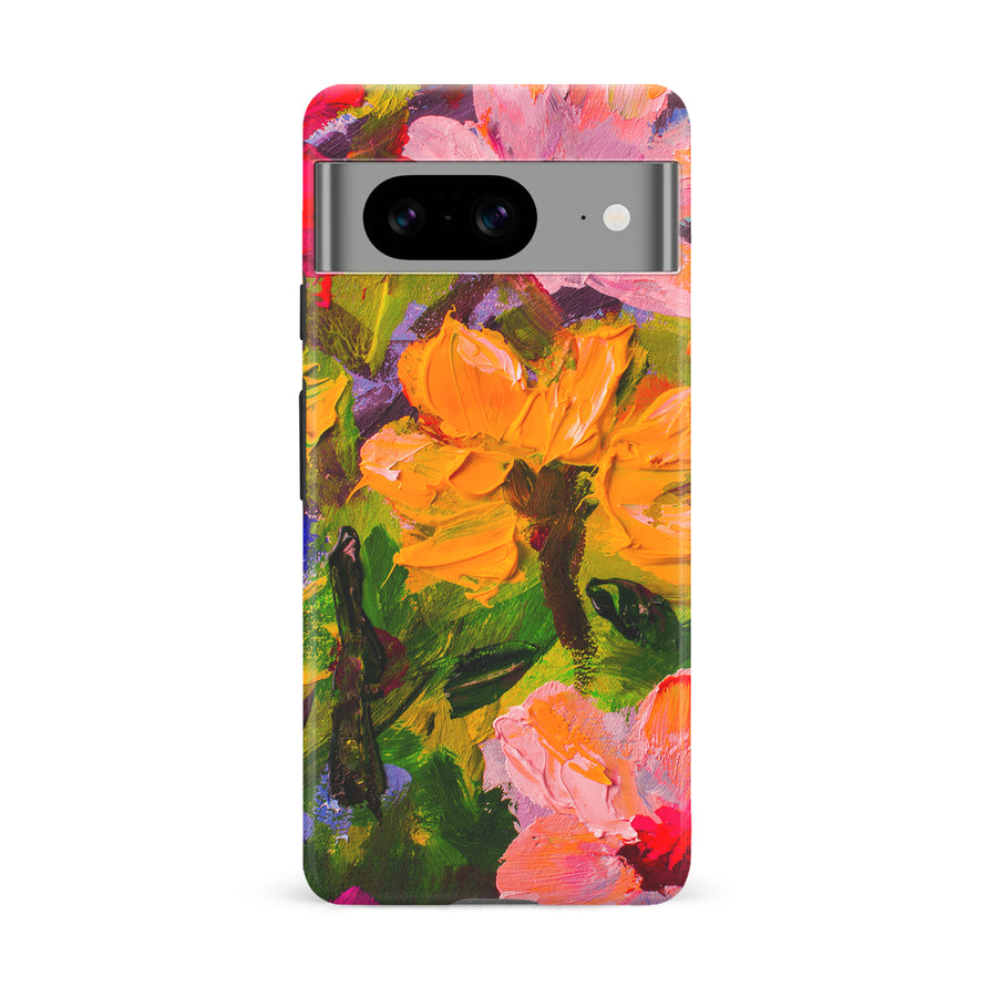 Google Pixel 8 Burst Painted Flowers Phone Case