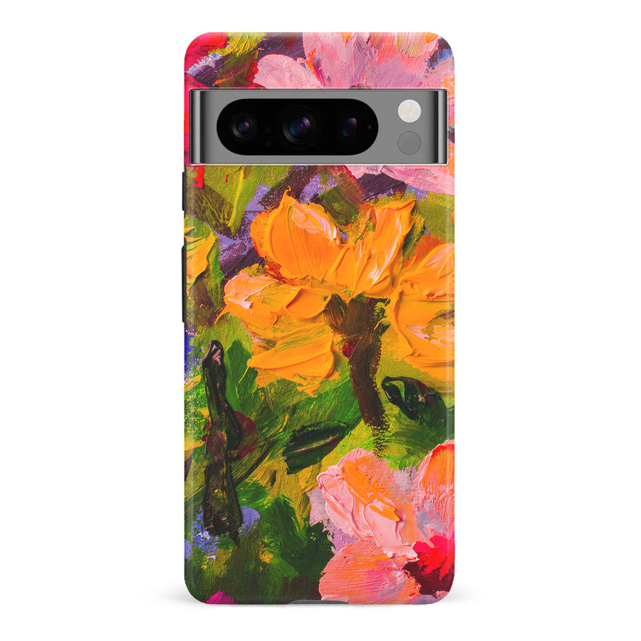 Google Pixel 8 Pro Burst Painted Flowers Phone Case