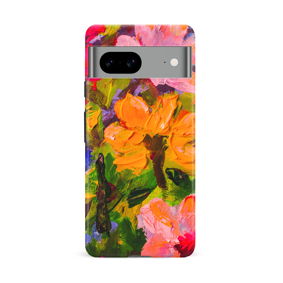 Google Pixel 8A Burst Painted Flowers Phone Case