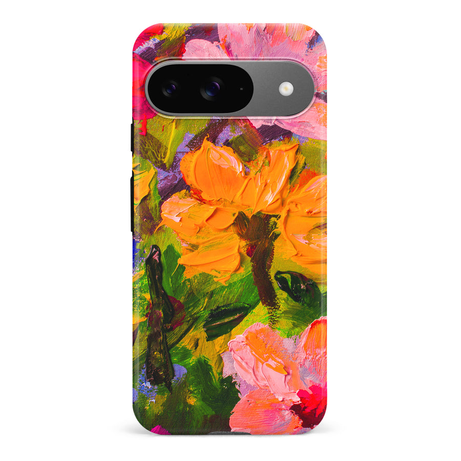 Google Pixel 9 Burst Painted Flowers Phone Case