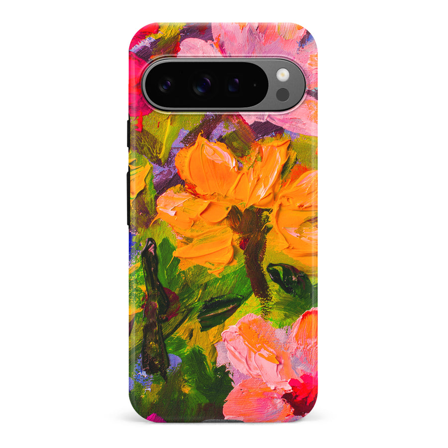 Google Pixel 9 Pro Burst Painted Flowers Phone Case