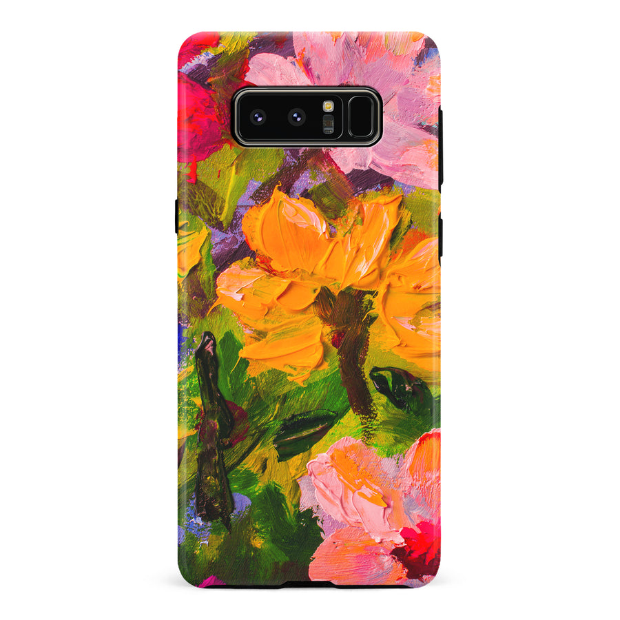 Samsung Galaxy Note 8 Burst Painted Flowers Phone Case