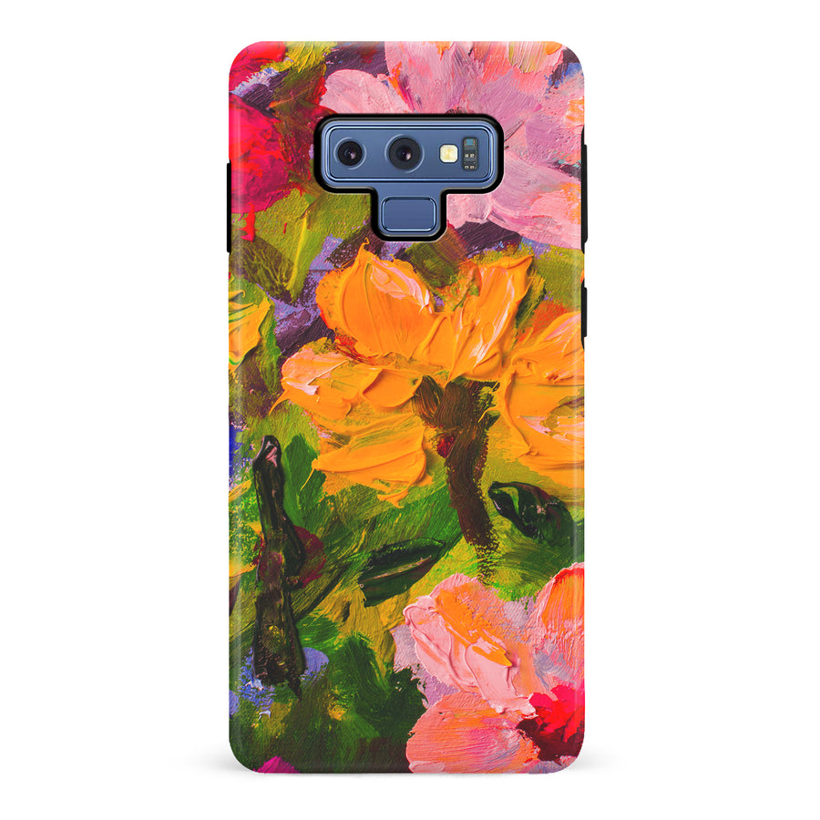 Samsung Galaxy Note 9 Burst Painted Flowers Phone Case